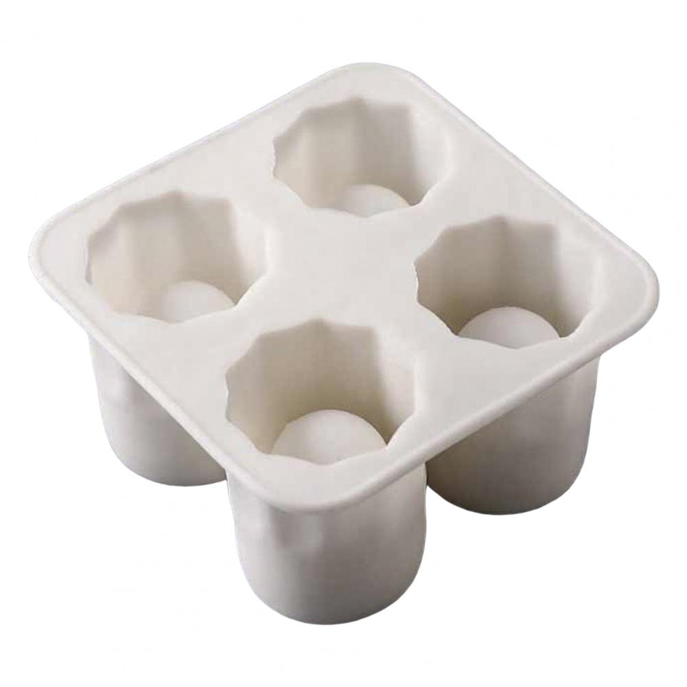 

Hollow Ice Cup Mold Silicone Ice Cube Mold Tray Hollow Slow Melting Ice Maker Thick Reusable Cube Tray for Coffee Cocktails білий