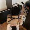 Vintage Solid Color Imitation Suede Women Shoulder Bag Pendant Buckle Decoration Large Capacity for Outings Commuting Stylish