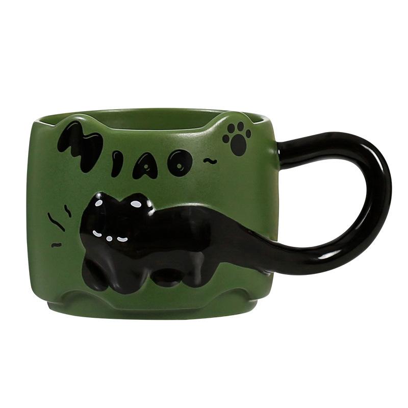Ceramic Mug Mug Office Stacked Water Cup Household Coffee Cup Cute Cat Couple Cup Souvenir Gift Women