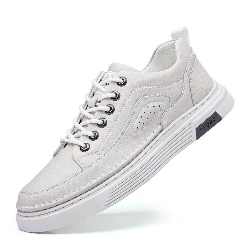 Herrenschuhe Business Casual Lederschuhe Herrenleder Weichsohle Trend Koreanische Version von weißen Schuhen Mode Board Schuhe