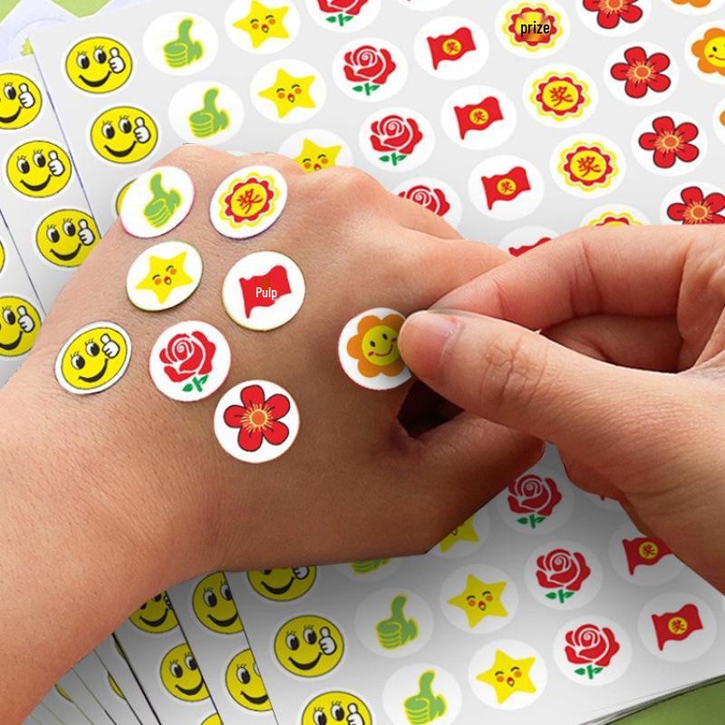 Yellow Star Reward Stickers for Kids - Smiley Face for Self-Discipline & Praise In Elementary School