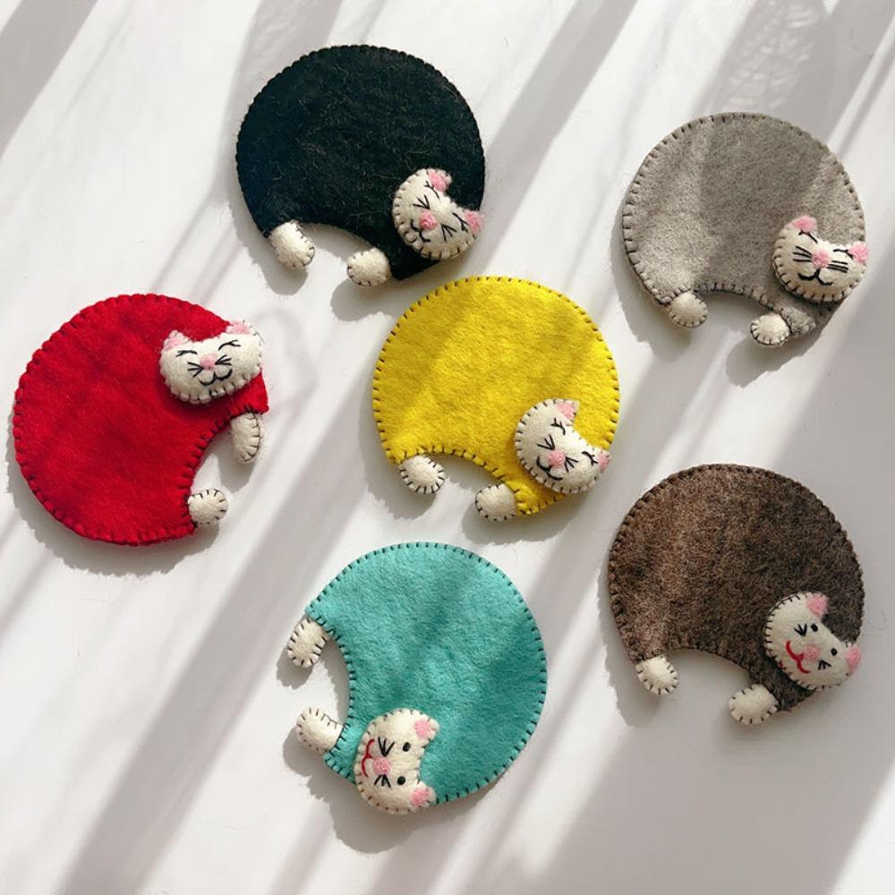 

Wool Felt Cute Animal Cup Mat Home Decoration Coffee Mug Pad Practical Table Decor Accessories