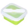 Silicone Insulation Box Portable Lunch Box with Integrated Fork Spoon for Office SchoolFruit Green