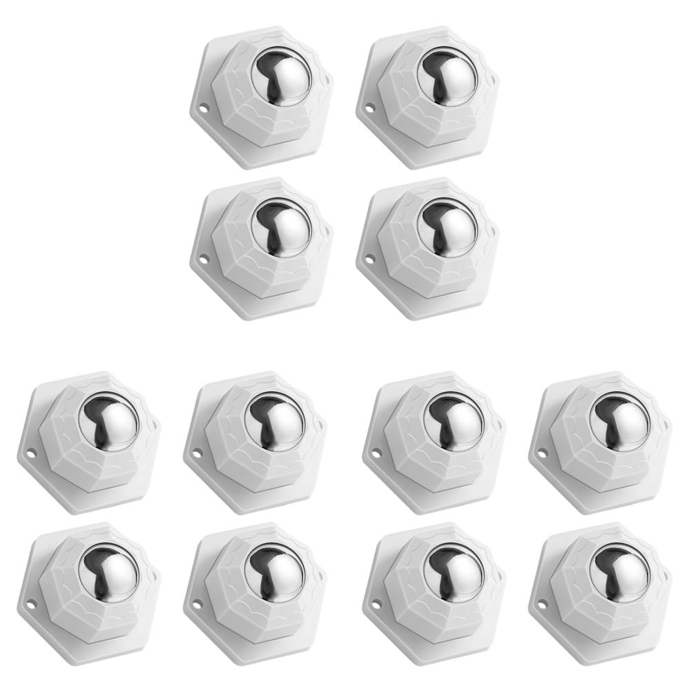 4-16Pcs Self Adhesive Type Mute Ball Universal Wheel 1 Beads Furniture Casters Wheels Stainless Steel Roller Wheel 360° Rotation