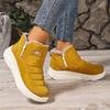 Stiefel für Damen Winter Warm Gefütterte Stiefeletten Bequem Zum Hineinschlüpfen Leicht Damenstiefel Frau Plüsch Warme Schneestiefel
