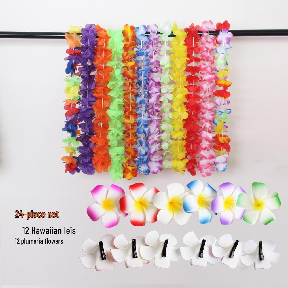 

Kai Feng Hawaiian Lei & Plumeria Hair Clip Set One Size