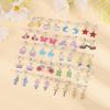 Pairs of 20 Earrings for Girls Star Plant Shape Non-pierced Earring for Teen