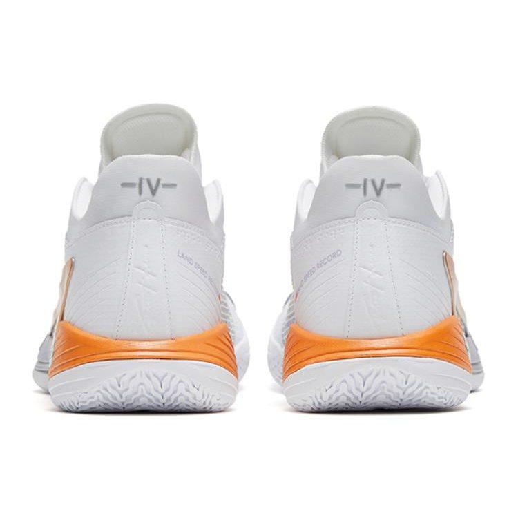Anta Crazy 4 Rocket Exhaust Flame Slip Resistant Abrasion Resistant Low top Basketball Shoes Men's White Orange 112321113-1