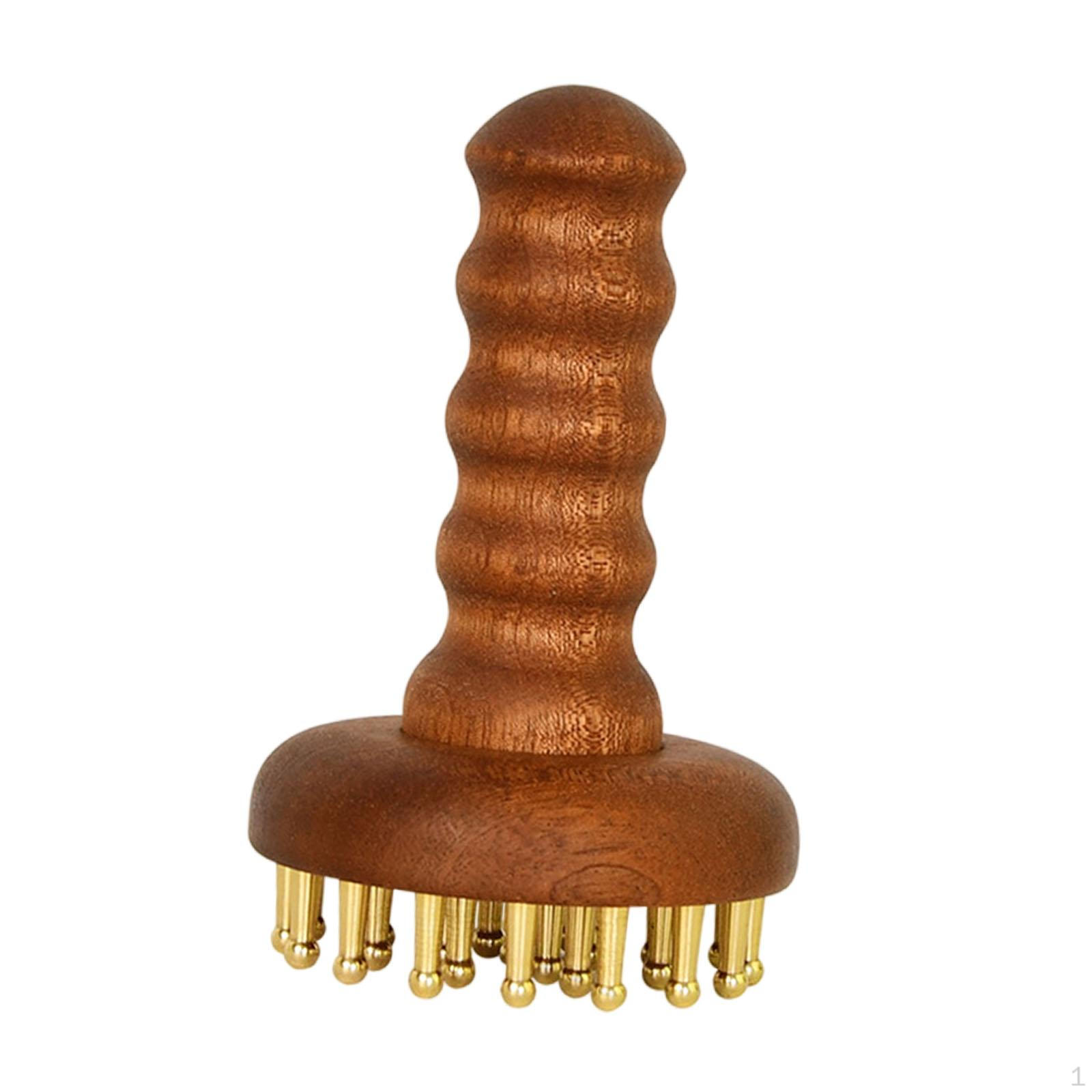 Body Massage Brush Multifunction Handheld Manual Wooden Handle 29 Copper Head Guasha Scraping