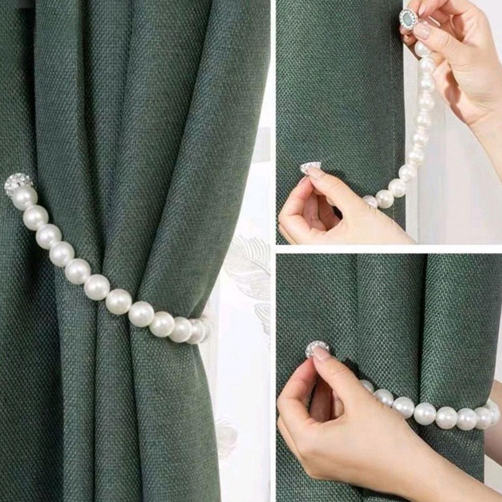 Attache Rideau Clip Crochets Suspendus Perle Mode Chambre Salon Mur Draperie Élégantes Embrasses Retenue