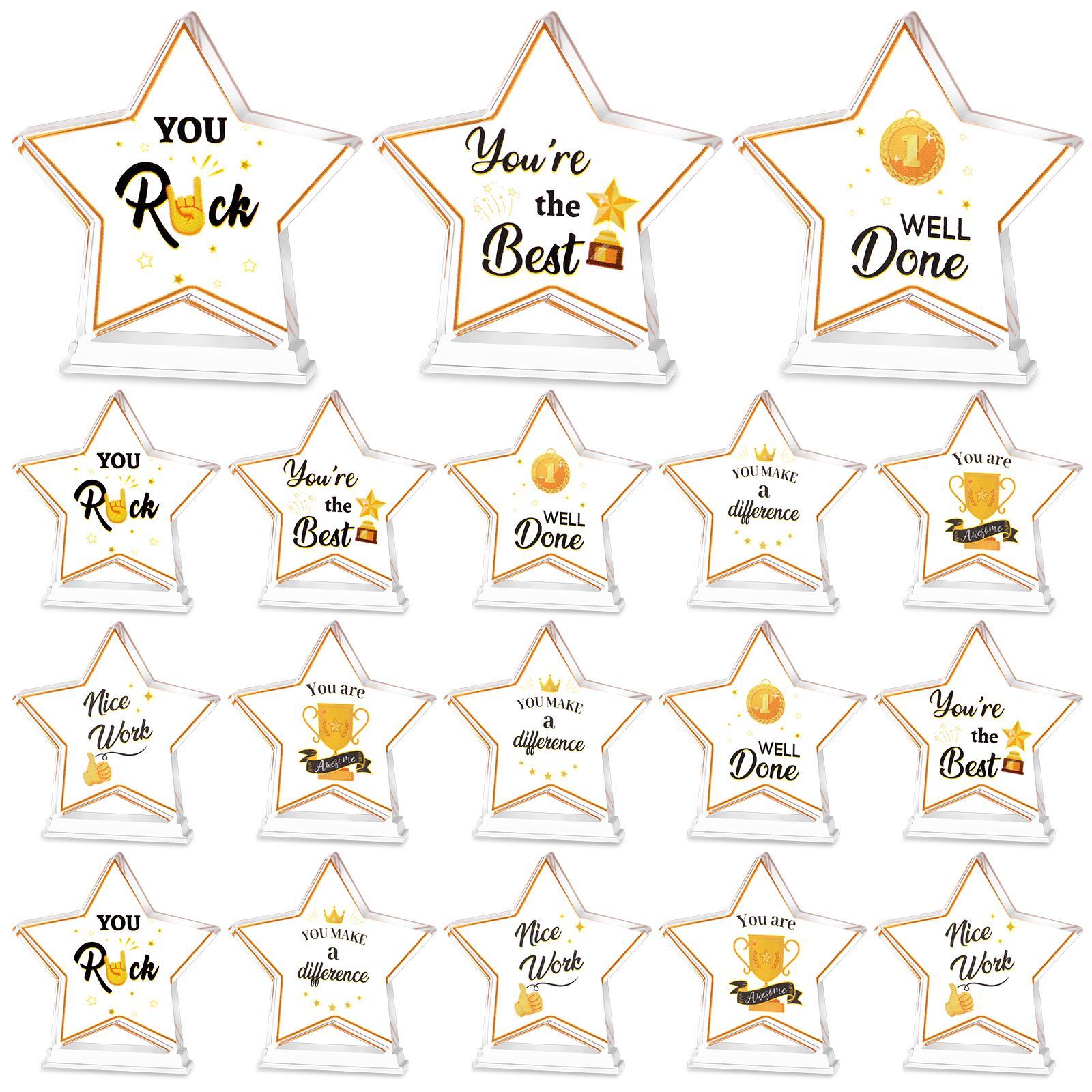12 Pcs Employee Appreciation Gifts Acrylic Awards Star Trophies Employee Of The Month Inspirational Favors For Coworker Staff Nu 1 жёлтый