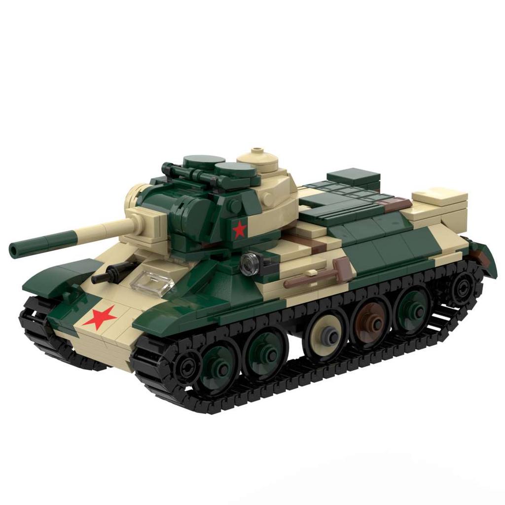 T-34 ww2 Tank Winter Camouflage Building Block Toy Soviet Army 1943 Military Bricks Set T34 Compatible with Brands