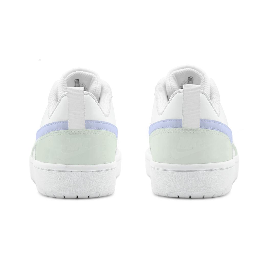 Nike Court Borough 2 Cyan Dusty Purple Leather Cushioning Abrasion Resistant Slip Resistant Low top Skateboard Shoes BQ5448-100(Team1855 )