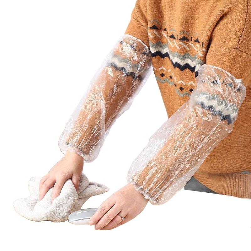 One-time Disposable Plastic Sleeves with Waterproof, Oil-proof and Wear-resistant Properties, Thickened for Use in Kitchen Vegetable Washing.