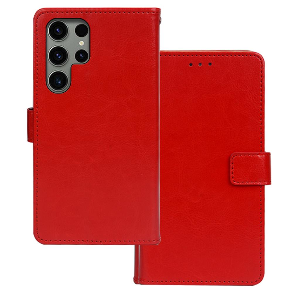 For Samsung Galaxy S24 Ultra Leather Case Phone Wallet Crazy Horse Texture