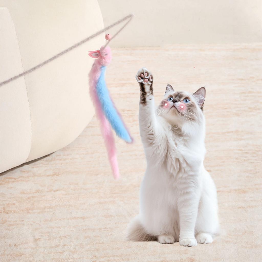 Regulowane Zabawki Wiszące, Zabawka na Drzwi, Zabawki Gąsienica i Mysz dla Kotów, z Podkładkami Samoprzylepnymi, Różne Kolory