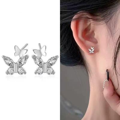2025 Doppelschmetterling-Ohrringe mit Diamantenbesatz - Modischer Vielseitiger Schmuck, Perfektes Weihnachtsgeschenk