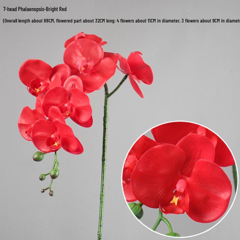 High-End PU Phalaenopsis Artificial Flowers - Single Stem for Home & Hotel Décor