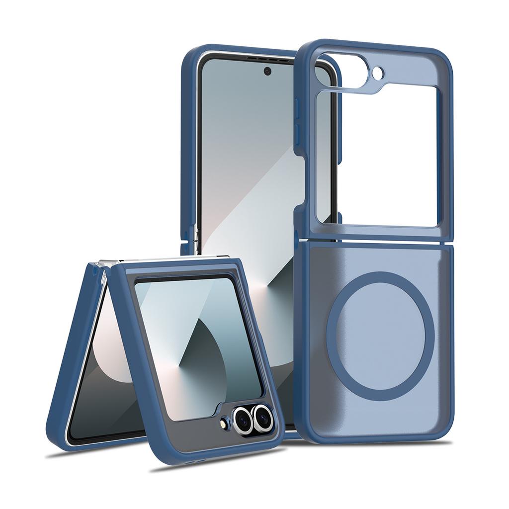 Applicable To Samsung Z FLIP7 Folding Screen Magnetic Skin Feeling Mobile Phone Case Transparent Anti-drop Galaxy Protective Case
