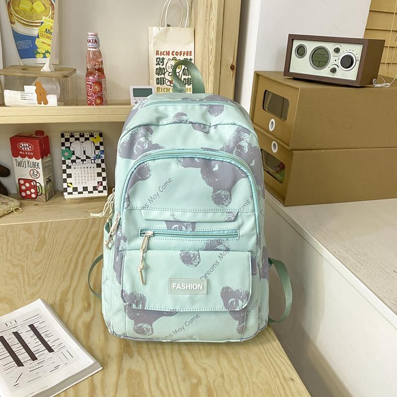 Today's Popular Junior High School and High School Students Cute Printed Bear Backpack Large Capacity College Student Backpack