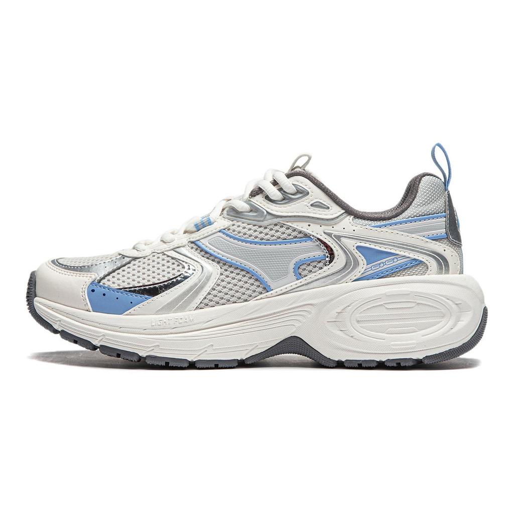 Li Ning 92 Cici Comfortable Versatile Classic Slip Resistant Durable Rebound Low Top Lifestyle Casual Shoes Women Sneaker White Silver Blue AGCU034-12