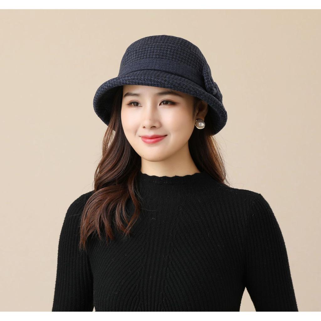 Autumn and Winter Hat Women's Thickened Woolen Bucket Hat Spring and Autumn Basin Hat Cloth Hat