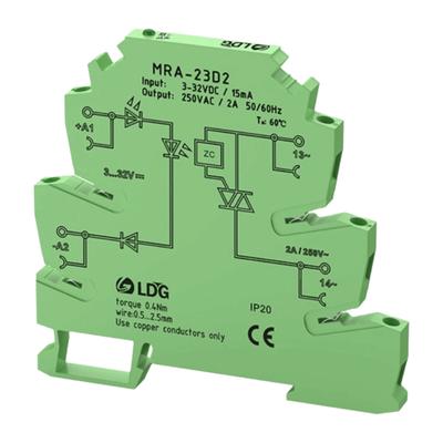 MRA-23D2 Relay 250VAC 2A Output 6.2mm Ultra Thin Solid State Relay Module 3-32VDC Input Ultra Thin Relay Electrical Control