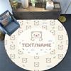 Custom Name,Kawaii Animal Pattern Art pattern round rug,Carpet Rug for Living Room Bedroom Playroom ,Non-slip Floor Mat,Holiday Gifts and Birthday Gif