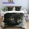 Black Cat Pattern Bedding Quilt Set  Home Decoration  Gift (1 * Duvet Cover + 2 * Pillowcase  Without Core)