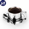 New Stainless Steel Coffee Cup Saucer and Spoon Set  Coffee Mug  Gifts