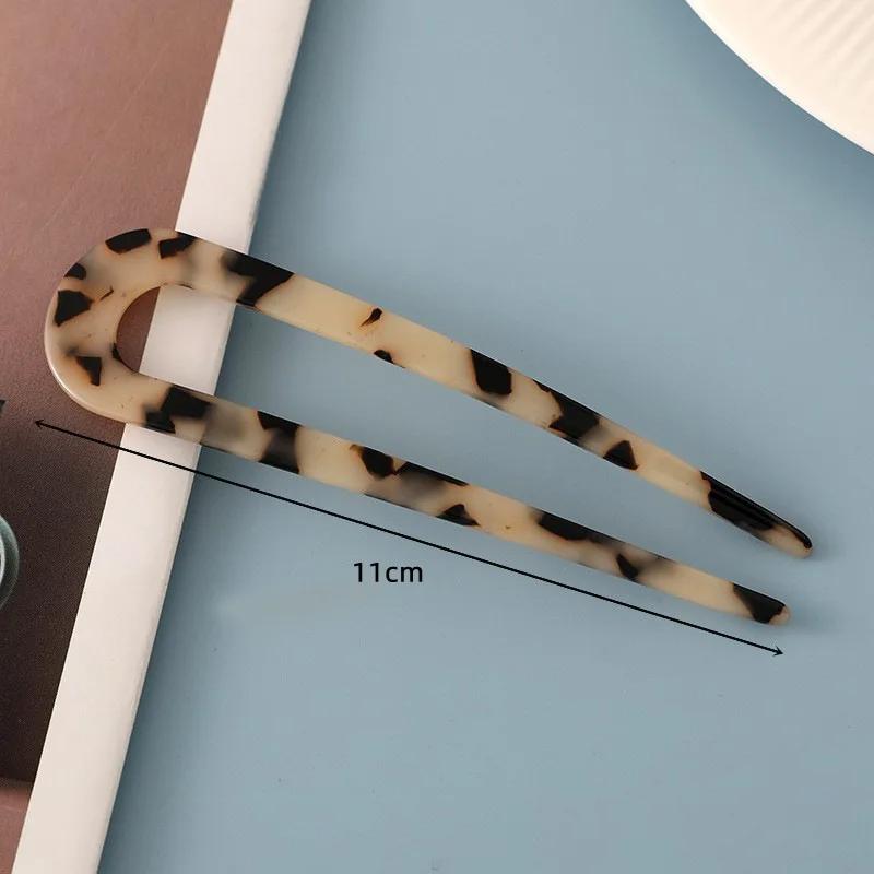 Fashion Acetate Hair Sticks for Women Shell HairClip Hair Pins U Shape Girls Hairpins HairBun Maker Wedding Hair Accessories