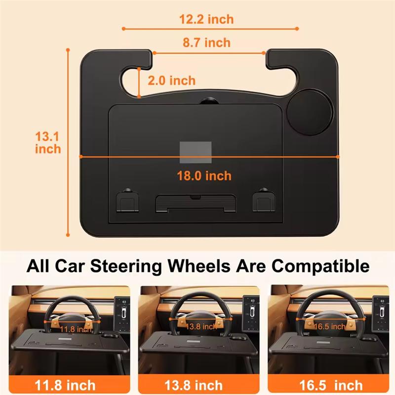 NEW-Car Steering Wheel Foldable Adjustable Tray Board Table Portable Car Laptop Computer Desk Mount Stand For Work Eat Read