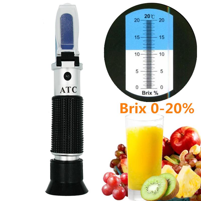 Refractometer All kinds Brix Alcohol Salinity Handheld Refractometer Wine Beer Sugar Fruit Vegetables Juice with ATC