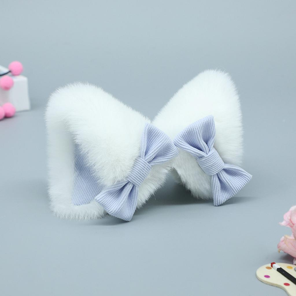 Kitten Hair Clip Cosplay Headwear Party Sexy Kitten Hair Clip with Bows Animation Hairpin for Live Show Role Play