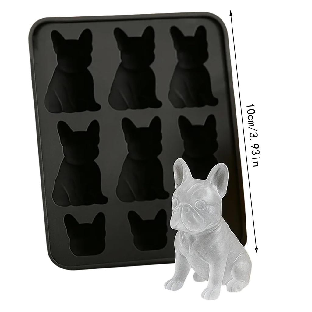 Tray Easy to Take Out Suitable for Whiskey Party Supplies Silicone 3D Fun Animal Dog Shaped Ice Mold Reusable Ice Cube Mold