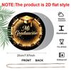 2D Flat Aluminum Graduation-themed Wall Hanging Available in Multiple Sizes Featuring A Spanish-language Black and Gold Glitter Graduation Cap and