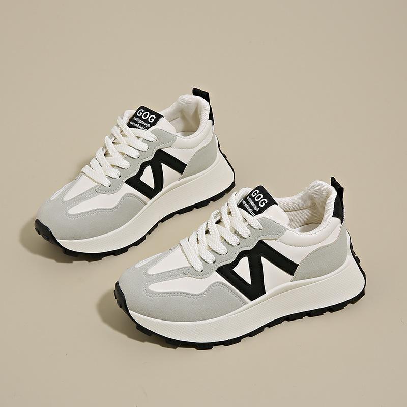 Thick-soled Height-increasing Forrest Gump Shoes Women's Versatile 2025 Autumn New Models Show Feet Small Size Casual Sports Shoes Women's Shoes