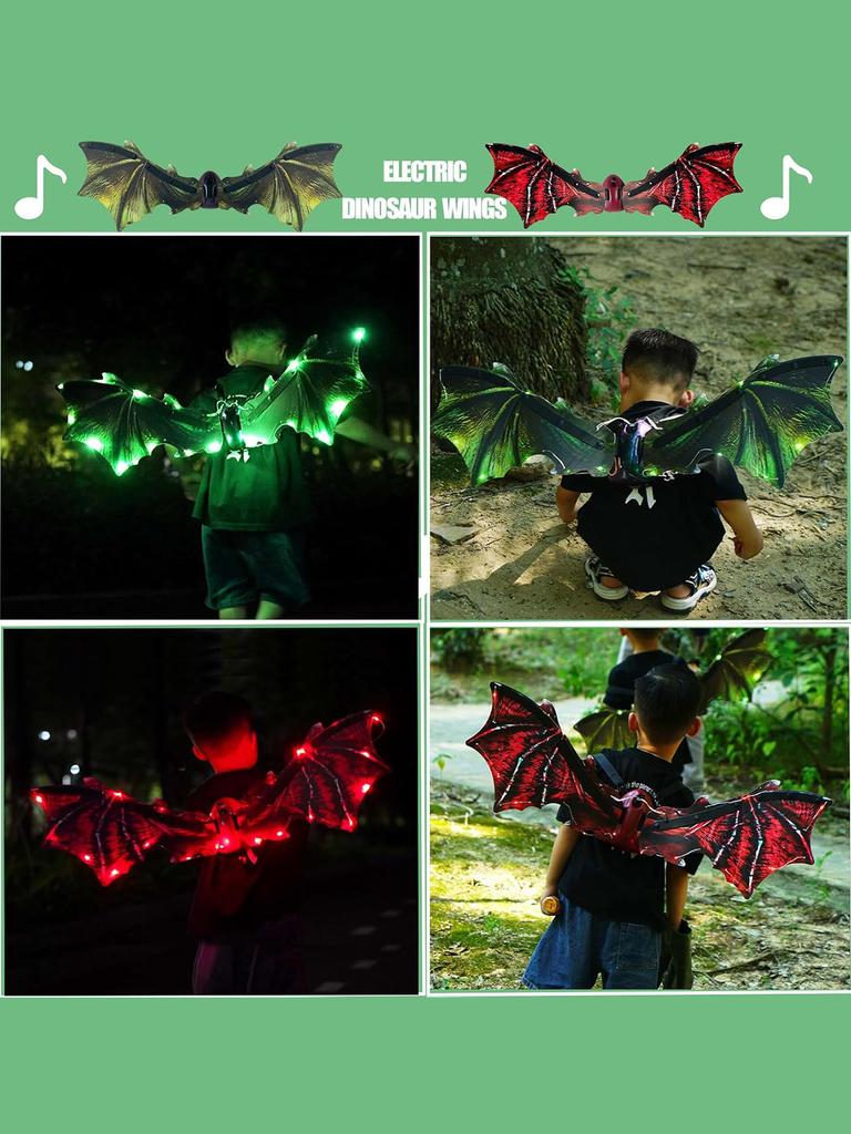 Children'S Electric Dragon Wings, Halloween Flapping Dragon Wings, Dragon Wings With Led Lights, Children'S Dress Up Toys