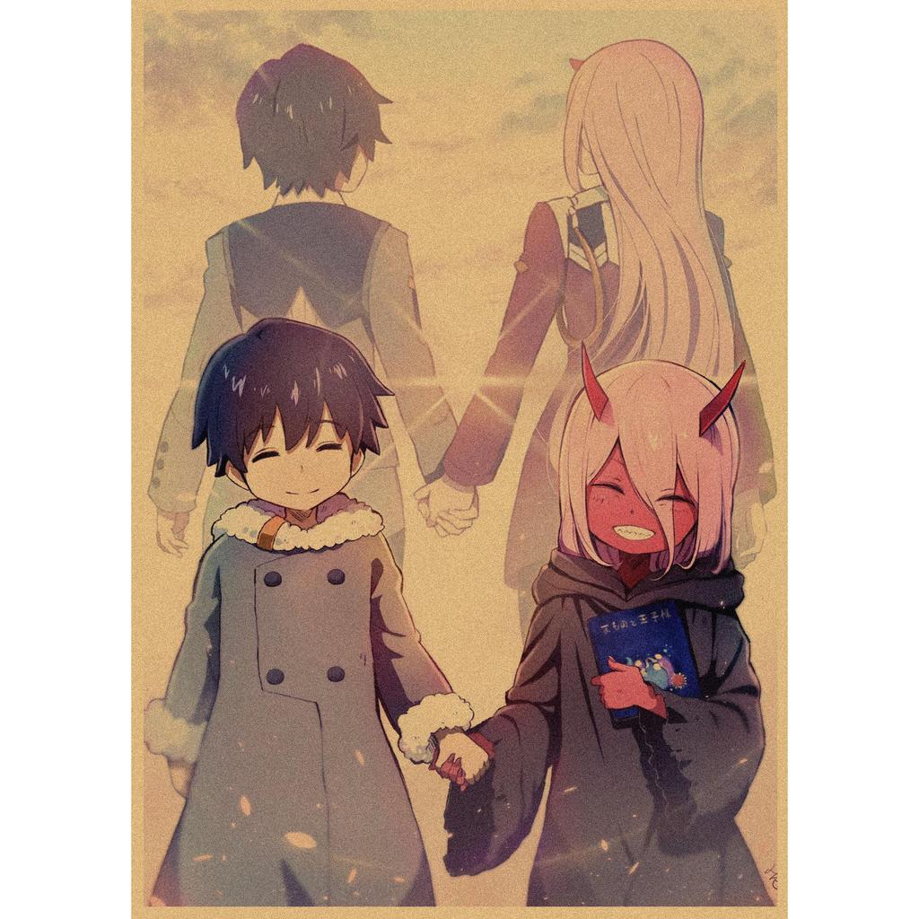 National Team DARLING In the FRANXX Retro Kraft Paper Anime Poster 261 for Wall Decoration