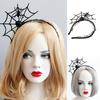 Halloween Headwear Spider Webs Headband Lace Necklace Fancy Dress-up Headpiece for Cosplay Party Novelty Headdress