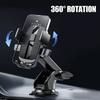 Car Windscreen Suction Cup Mount Holder with Charging Port Dashboard Console Adjustable Long Arm Phone Holder Auto Accessories