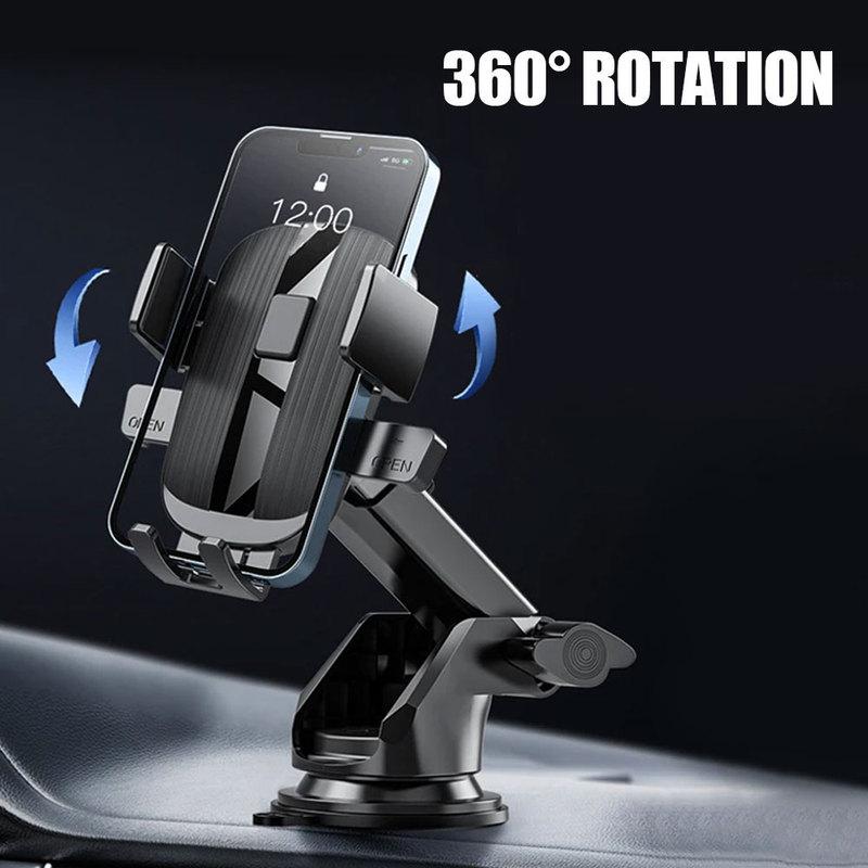 Car Windscreen Suction Cup Mount Holder with Charging Port Dashboard Console Adjustable Long Arm Phone Holder Auto Accessories