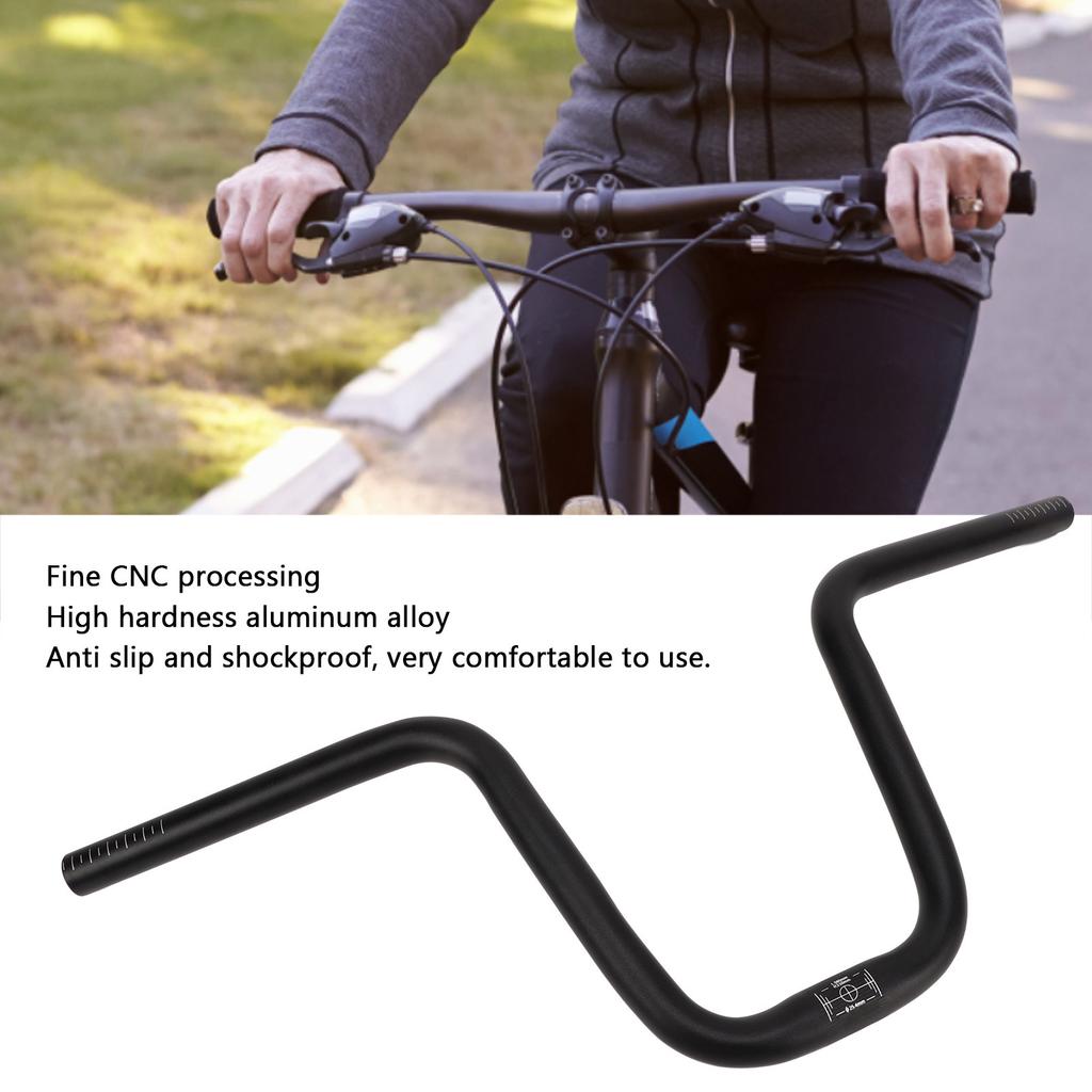 Mountain Bike Riser Handlebar CNC Processing Bike Handlebar 25.4mmx580mm Flexible Easy Cleaning Aluminum Alloy for Riding