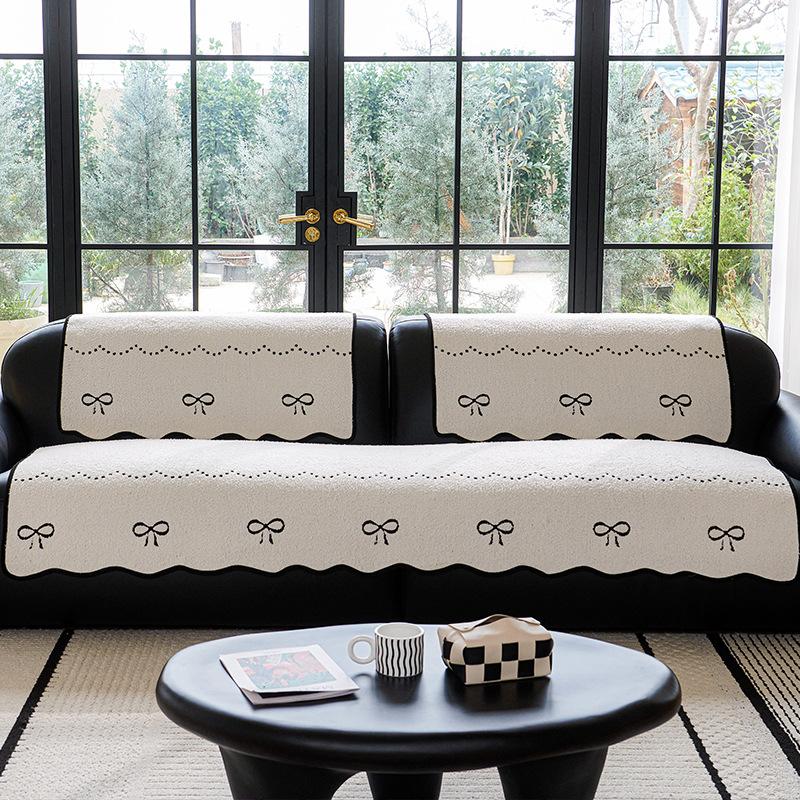 Special-Shaped Sofa Cushion Light Luxury High-End Leather Sofa Special Sofa Seat Cushion One-Piece Straight Non-Slip Sofa Cover