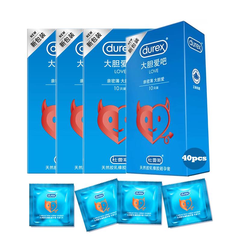 Durex Condoms LOVE Natural Rubber Latex Condom 40Pcs Ultra Thin and More Lubrication
