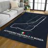 Monza Race Track Autodrome Themed Antislip Durable Polyester Home Decorative Large Size Logo Design Durable Floor Mat For Living Room Restaurant