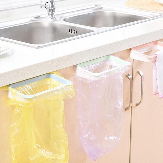 Garbage Bag Hanger Space-Saving Door Back Design Good Load Capacity Stable Shelf Rubbish Bag Rack for Kitchen