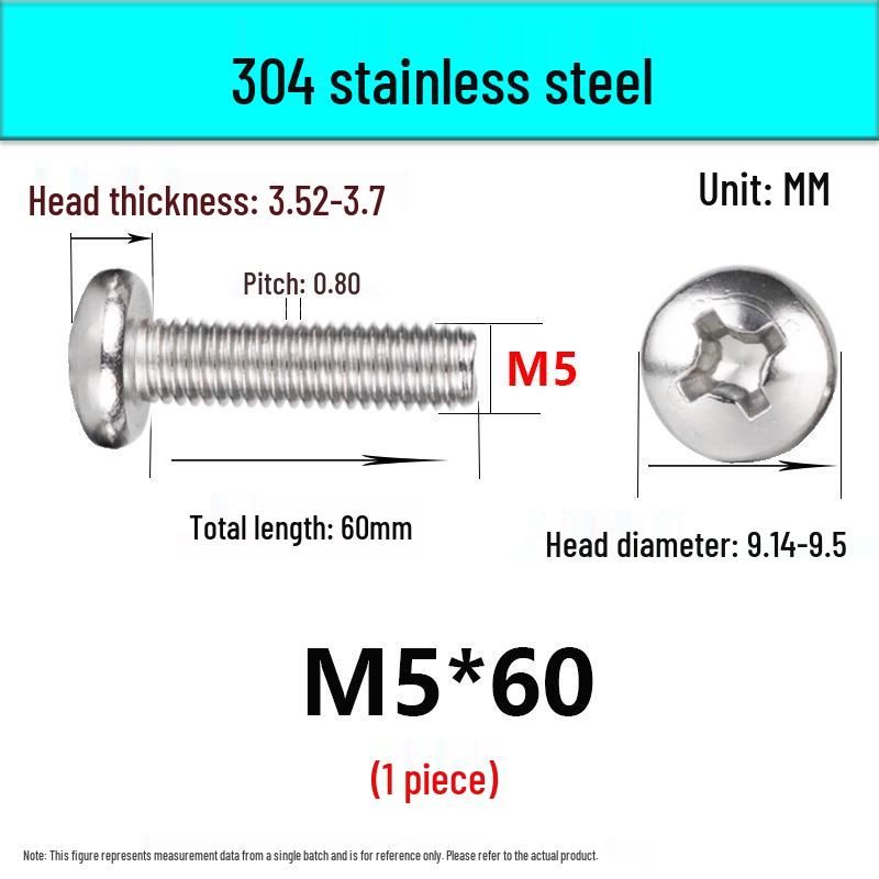 In-Stock 304 Stainless Steel Phillips Pan Head Machine Screw GB818