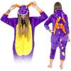 Kostüm Onesie lila Drache - S