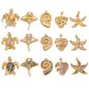 Turtle Starfish Conch Inlaid shell Stainless Steel Pendant For Women Summer Beach-style DIY Making Charm Fashion Jewelry